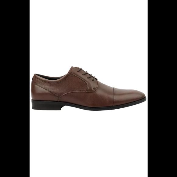 Alfani Men's Victor Faux-Leather Lace-Up Cap-Toe Dress Shoes Brown - Medium - Picture 2 of 2
